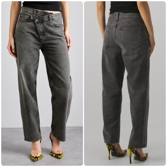 Agolde Women's Gray Straight Leg Jeans - Picture 2 of 9